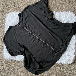 TORRID Black Zip Front Flowy Lightweight Top Size 00